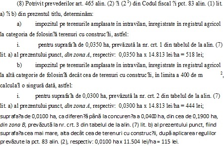 Cum va fi calculată taxa pe teren conform proiectului de norme ale Codului fiscal