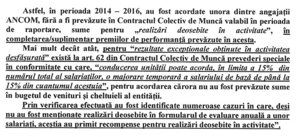 ANCOM cere angajaților să restituie premiile încasate pentru realizări deosebite timp de doi ani, după ce Curtea de Conturi a stabilit că sunt nelegale. Instituția contestă