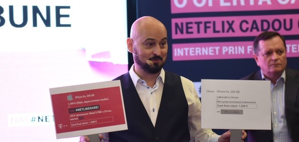 FOTO Telekom România anunță noua ofertă comercială pentru rezidențial: 15 euro pe lună pentru Internet TV cu 110 canale, Internet fix la 1Gbps și telefonie mobilă 4G. Bonus: șase luni Netflix. Oferta unui concurent, aruncată pe jos