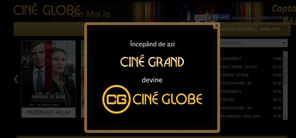 Lanțul de multiplex-uri Cine Grand România își schimbă numele în Cine Globe