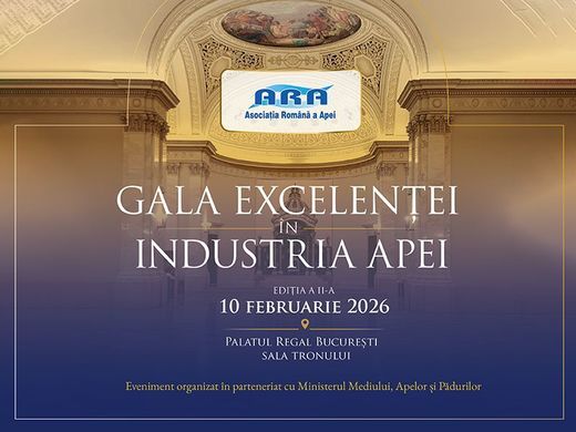 Gala Excelenței în Industria Apei, ediția a II-a, are loc pe 10 februarie 2026, la Palatul Regal din București