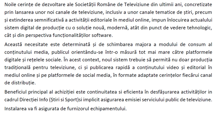 DOCUMENT Televiziunea Română vrea să se adapteze la noul mod de consum al conținutului media și schimbă sistemul de producție digitală a știrilor. Patru oferte
