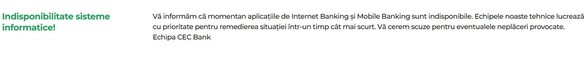 Aplicația CEC Bank nu funcționează. Clienții reclamă probleme la plata cu cardul și ATM-uri
