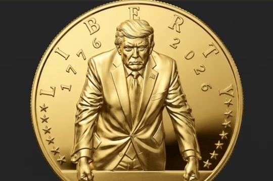 FOTO Monedă de aur cu efigia lui Donald Trump, cu ocazia marcării a 250 de ani de la înființarea SUA