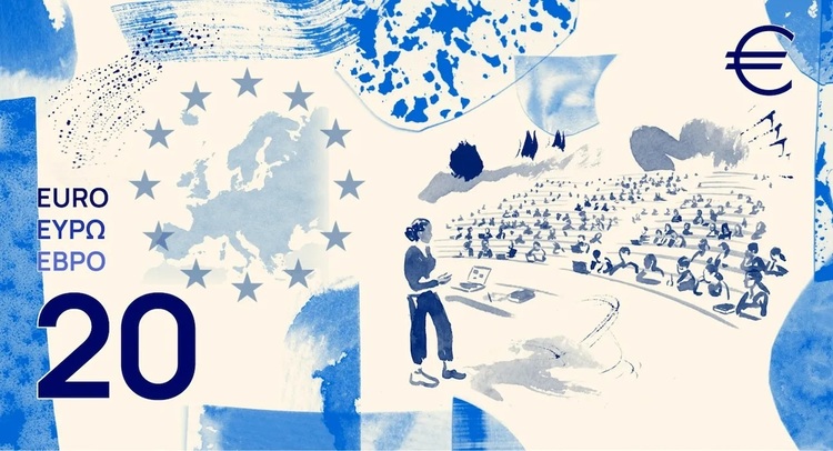 FOTO Cum ar putea arăta noile bancnote euro. Beethoven și Marie Curie vs păsări și râuri