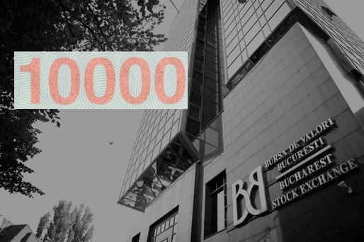 GRAFIC Indicele BET al bursei românești, priponit la pragul psihologic de 10.000 de puncte. Și o ALERTĂ