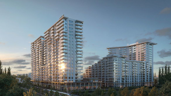 FOTO Turnuri cu apartamente și acoperișuri verzi, puse în vânzare în stadiul de proiect