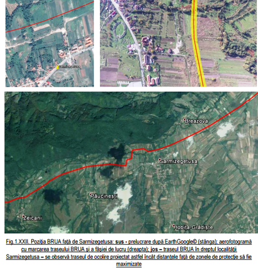 FOTO Conducta internațională de gaze BRUA va trece la 400 metri de complexul daco-roman din Sarmizegetusa