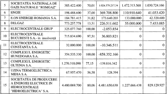 DOCUMENT Dividende record încasate de stat de la companiile energetice