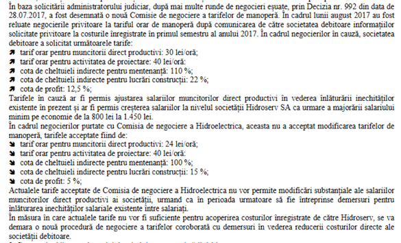 Federația Națională a Sindicatelor din Electricitate cere intervenția premierului și a ministrului la Hidroserv, după ce Profit.ro a indicat problemele existente în compania insolventă