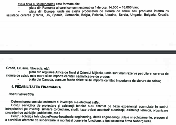 Chimcomplex vrea să verse 10 milioane dolari într-o nouă fabrică de clorură de calciu, stimulat de avântul industriei petroliere și de reglementările CNAIR