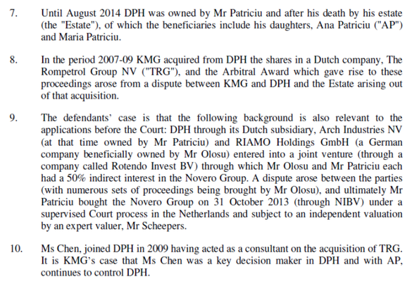 Surpriză: Kazahii de la KazMunayGas susțin că au de recuperat 200 milioane dolari de la moștenitorii lui Dinu Patriciu, în urma achiziției Rompetrol. În joc e și o fostă divizie a Nokia, preluată de Patriciu în 2013