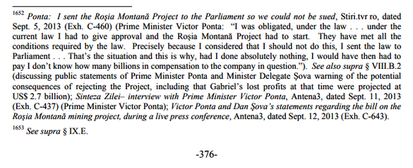 DOCUMENT Cum a calculat Gabriel Resources că i s-ar cuveni despăgubiri de peste 4 miliarde de dolari pentru blocarea proiectului Roșia Montană, deși a investit efectiv cu 83% mai puțin