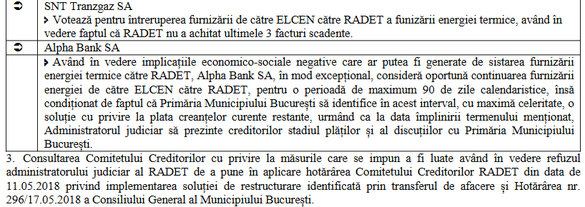 DOCUMENT RADET riscă să nu mai aibă cu ce să producă apă caldă pentru bucureșteni și să fie pusă sub controlul creditorilor pentru 