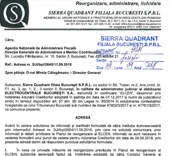 DOCUMENTE ANAF, de care depinde salvarea încălzirii centralizate în București, cere amânarea votului vital pe planul de reorganizare ELCEN, sub spectrul falimentului. Care sunt motivele