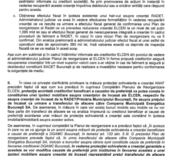 DOCUMENTE ANAF, de care depinde salvarea încălzirii centralizate în București, cere amânarea votului vital pe planul de reorganizare ELCEN, sub spectrul falimentului. Care sunt motivele