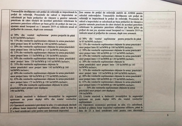 ULTIMA ORĂ DOCUMENT Schimbări de substanță în Legea offshore: nivelul de taxare va fi înghețat pe toată durata exploatărilor, petroliștii își vor putea deduce toate investițiile. Cine s-a semnat pe amendamente UPDATE Documentul a fost aprobat