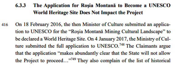 DOCUMENT Apărarea României în procesul Roșia Montană de la Washington, scenariu teoretic: Dacă Guvernul își dă acordul, RMGC ar putea începe proiectul minier în 2022