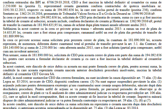 DOCUMENTE O afacere între 2 mari companii de stat parafată la nivel guvernamental riscă să se sfârșească prost. CE Oltenia își cere la tribunal banii pe minele Berbești și Alunu, vândute CET Govora în urmă cu peste 3 ani