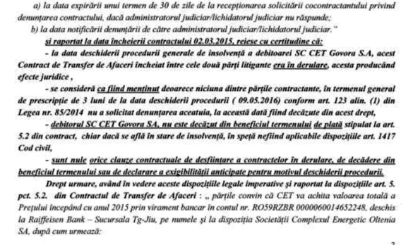 DOCUMENTE O afacere între 2 mari companii de stat parafată la nivel guvernamental riscă să se sfârșească prost. CE Oltenia își cere la tribunal banii pe minele Berbești și Alunu, vândute CET Govora în urmă cu peste 3 ani