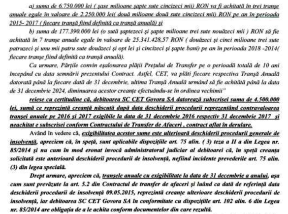 DOCUMENTE O afacere între 2 mari companii de stat parafată la nivel guvernamental riscă să se sfârșească prost. CE Oltenia își cere la tribunal banii pe minele Berbești și Alunu, vândute CET Govora în urmă cu peste 3 ani