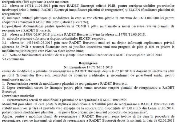 DOCUMENT Fuziunea RADET-ELCEN rămâne împotmolită. Primăria Capitalei nu știe cum să plătească datoriile de peste 1,6 miliarde lei ale Regiei