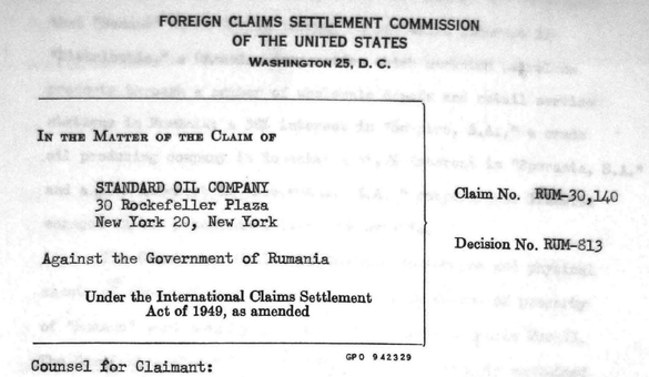 DOCUMENTE ISTORICE în premieră. Cum și-a recuperat ExxonMobil daunele de război și naționalizare înregistrate în România în 1942-1948. Acordul încheiat de Gheorghiu-Dej cu Washingtonul