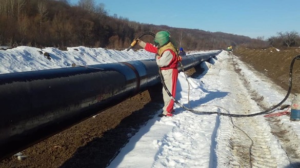 Lucrări Transgaz la BRUA, ianuarie 2019. Sursă foto: Ministerul Economiei