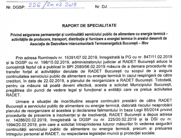 ULTIMA ORĂ CONFIRMARE Falimentul RADET, declarat oficial ca fiind 