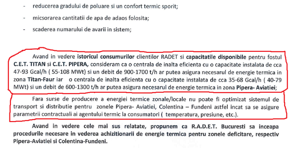 EXCLUSIV DOCUMENT Ce soluție vede RADET pentru încălzirea bucureștenilor din Pipera și Colentina