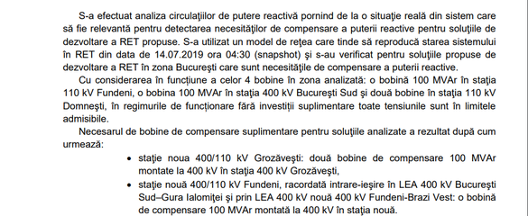 Extras din Planul de Dezvoltare a Rețelei Electrice de Transport pentru perioada 2022- 2031