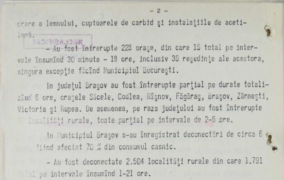 DOCUMENTE DECLASIFICATE Securitatea: Terminalele video de la Guvern au fost manipulate în decembrie 1989 pentru a se ascunde gravitatea stării sistemului energetic