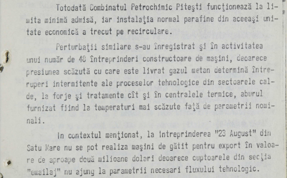 DOCUMENTE DECLASIFICATE Securitatea: Terminalele video de la Guvern au fost manipulate în decembrie 1989 pentru a se ascunde gravitatea stării sistemului energetic