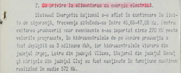 DOCUMENTE DECLASIFICATE Securitatea: Terminalele video de la Guvern au fost manipulate în decembrie 1989 pentru a se ascunde gravitatea stării sistemului energetic