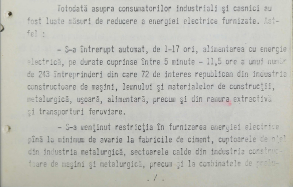 DOCUMENTE DECLASIFICATE Securitatea: Terminalele video de la Guvern au fost manipulate în decembrie 1989 pentru a se ascunde gravitatea stării sistemului energetic