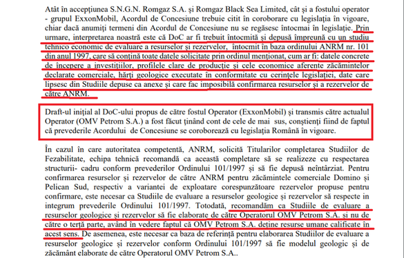 DOCUMENT Romgaz susține că OMV Petrom a depus declarație de comercialitate pentru Neptun Deep fără studiu de evaluare. În legislație nu există ″decizie finală de investiție″