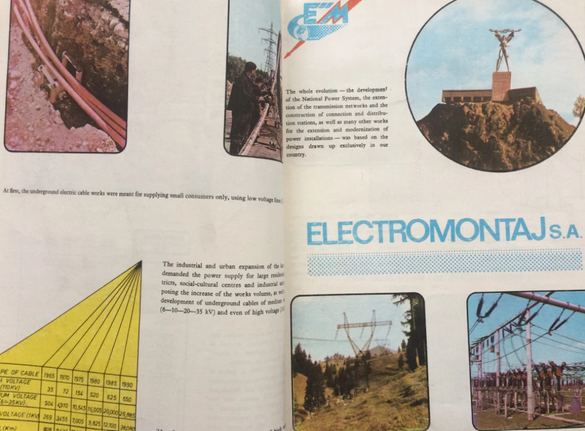 Pagină din lucrarea ″ELECTROMONTAJ SA, carte tehnică″, 1991. Sursă foto: Okazii.ro