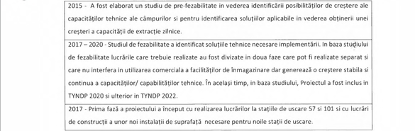 DOCUMENT România avansează cu lucrările de majorare cu 40% a capacității de extracție la cel mai mare depozit de înmagazinare a gazelor naturale din țară. Bani UE