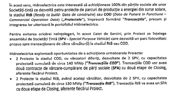 DOCUMENT Tranzacții în pregătire: Hidroelectrica a ″pus ochii″ pe mai multe proiecte regenerabile