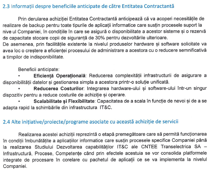 DOCUMENT Transelectrica va avea un sistem nou de backup. Cinci oferte pentru un buget de peste 24 milioane lei
