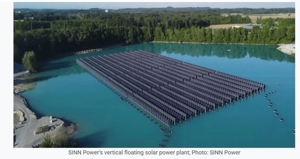 Prima centrală solară plutitoare verticală din lume, pusă în funcțiune FOTO