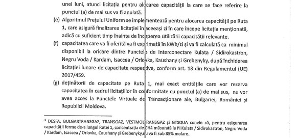 DOCUMENTE DECIZIE Transgaz reduce cu 50% tarifele reglementate de care depind importurile de gaze pentru iarnă ale Ucrainei prin România și Republica Moldova