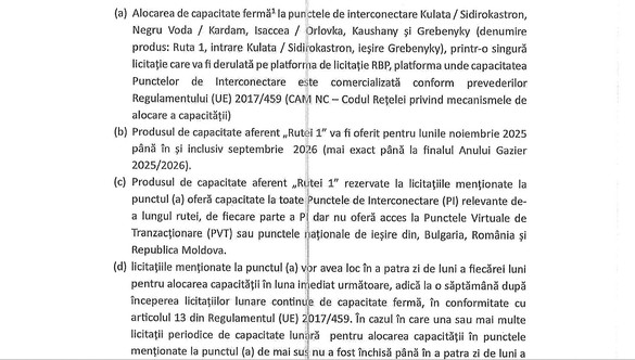DOCUMENTE DECIZIE Transgaz reduce cu 50% tarifele reglementate de care depind importurile de gaze pentru iarnă ale Ucrainei prin România și Republica Moldova