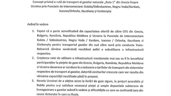 DOCUMENTE DECIZIE Transgaz reduce cu 50% tarifele reglementate de care depind importurile de gaze pentru iarnă ale Ucrainei prin România și Republica Moldova