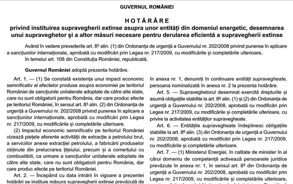 ULTIMA ORĂ DECIZIE Guvernul a pus discret sub supraveghere specială rafinăria și benzinăriile rușilor de la Lukoil, plus încă 2 firme. Sancțiunile SUA ne pot lăsa fără un sfert din carburanți