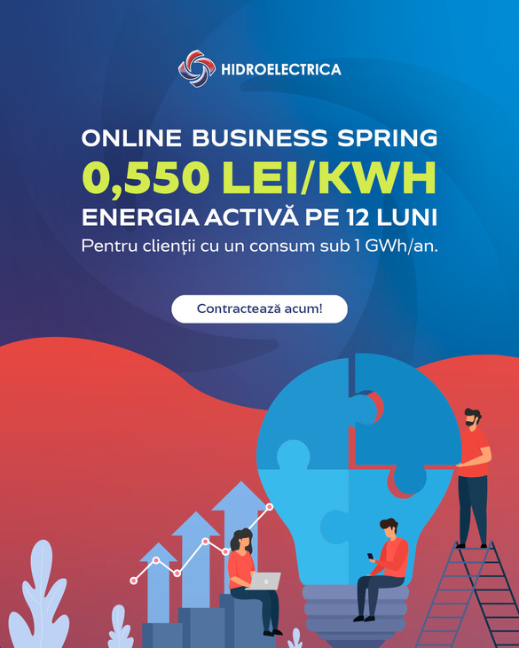 FOTO Giga oferta Hidroelectrica cu preț fix la energie, denumită Online Business Spring și destinată anumitor clienți business, este menținută activă