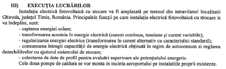 DOCUMENT Parc fotovoltaic la Aeroportul Internațional din Timișoara. Contract de aproape 35 milioane de lei