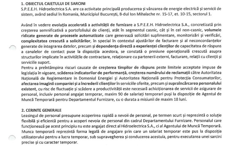 Extras din documentația de atribuire Extras din documentația de atribuire