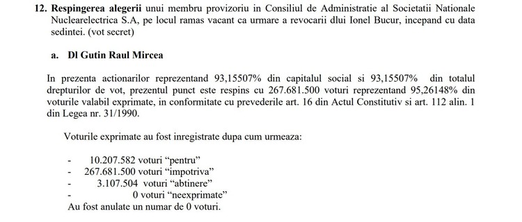 DECIZIE RARĂ în criză politică. Ministerul Energiei și-a respins în AGA propria propunere de membru în board-ul Nuclearelectrica, un consilier orădean al lui Bolojan