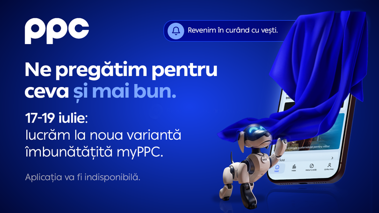 FOTO PPC anunță clienții din România: Plata facturilor și transmiterea indexului, mai simple cu o nouă versiune a aplicației myPPC